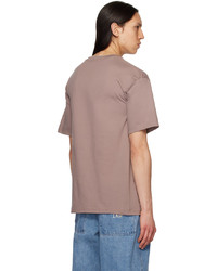 T-shirt girocollo lavorata a maglia marrone di Dime