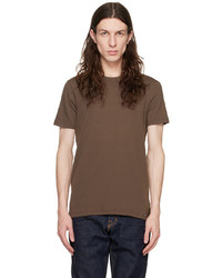 T-shirt girocollo lavorata a maglia marrone di Tom Ford
