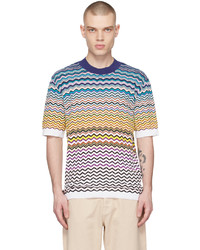 T-shirt girocollo lavorata a maglia multicolore di Missoni