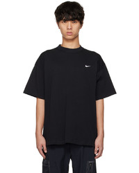 T-shirt girocollo lavorata a maglia nera e bianca di Nike