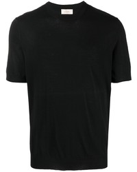 T-shirt girocollo lavorata a maglia nera di Altea