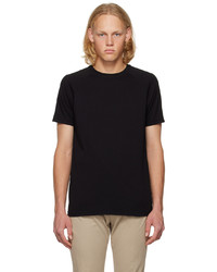 T-shirt girocollo lavorata a maglia nera di Aspesi