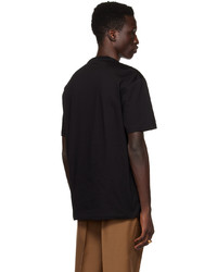 T-shirt girocollo lavorata a maglia nera di Versace