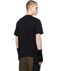 T-shirt girocollo lavorata a maglia nera di Undercover