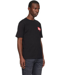 T-shirt girocollo lavorata a maglia nera di 032c
