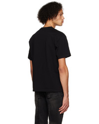 T-shirt girocollo lavorata a maglia nera di C2h4