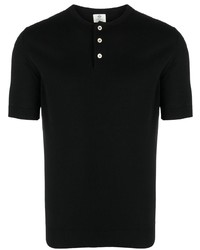 T-shirt girocollo lavorata a maglia nera di Borrelli