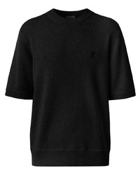 T-shirt girocollo lavorata a maglia nera di Burberry