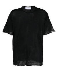 T-shirt girocollo lavorata a maglia nera di Costumein