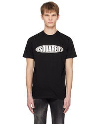 T-shirt girocollo lavorata a maglia nera di DSQUARED2