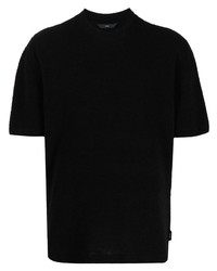 T-shirt girocollo lavorata a maglia nera di Hevo