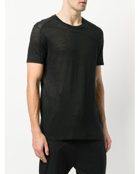 T-shirt girocollo lavorata a maglia nera di Thom Krom