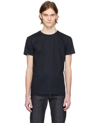 T-shirt girocollo lavorata a maglia nera di Naked & Famous Denim