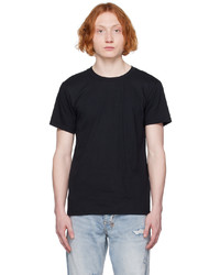 T-shirt girocollo lavorata a maglia nera di Naked & Famous Denim