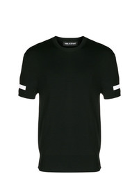 T-shirt girocollo lavorata a maglia nera di Neil Barrett