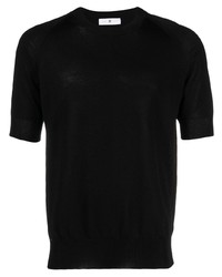 T-shirt girocollo lavorata a maglia nera di PT TORINO