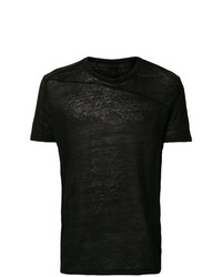 T-shirt girocollo lavorata a maglia nera di Thom Krom