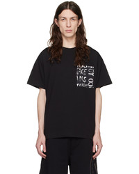 T-shirt girocollo lavorata a maglia nera di VERSACE JEANS COUTURE