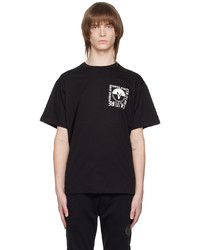 T-shirt girocollo lavorata a maglia nera di VERSACE JEANS COUTURE