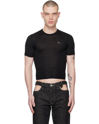 T-shirt girocollo lavorata a maglia nera di Vivienne Westwood