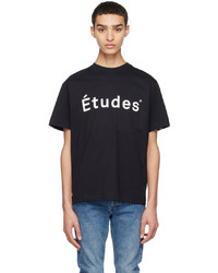 T-shirt girocollo lavorata a maglia nera di Études