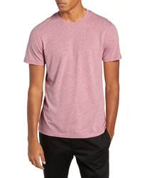 T-shirt girocollo lavorata a maglia rosa