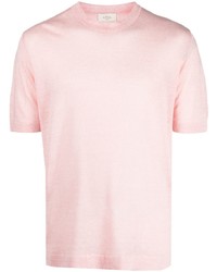 T-shirt girocollo lavorata a maglia rosa di Altea