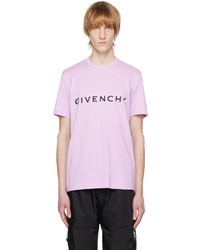 T-shirt girocollo lavorata a maglia rosa di Givenchy