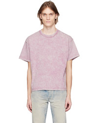 T-shirt girocollo lavorata a maglia rosa di John Elliott