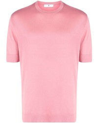 T-shirt girocollo lavorata a maglia rosa di PT TORINO