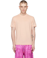 T-shirt girocollo lavorata a maglia rosa di Tom Ford