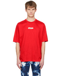 T-shirt girocollo lavorata a maglia rossa di DSQUARED2
