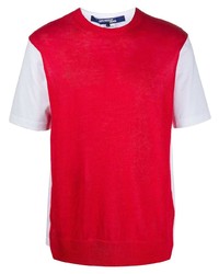 T-shirt girocollo lavorata a maglia rossa di Junya Watanabe MAN