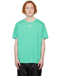 T-shirt girocollo lavorata a maglia verde menta di Balmain