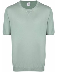 T-shirt girocollo lavorata a maglia verde menta di Eleventy