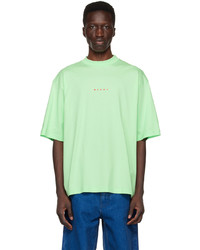T-shirt girocollo lavorata a maglia verde menta di Marni