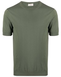 T-shirt girocollo lavorata a maglia verde oliva di Altea