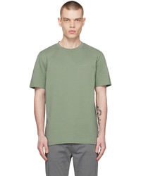 T-shirt girocollo lavorata a maglia verde oliva di BOSS
