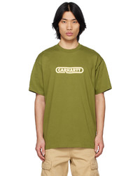 T-shirt girocollo lavorata a maglia verde oliva di CARHARTT WORK IN PROGRESS