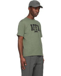 T-shirt girocollo lavorata a maglia verde oliva di AFFXWRKS