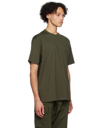T-shirt girocollo lavorata a maglia verde oliva di Y-3