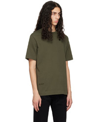 T-shirt girocollo lavorata a maglia verde oliva di Applied Art Forms