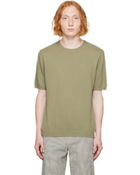 T-shirt girocollo lavorata a maglia verde oliva di rag & bone