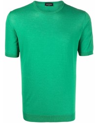 T-shirt girocollo lavorata a maglia verde
