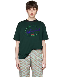 T-shirt girocollo lavorata a maglia verde scuro di Andersson Bell