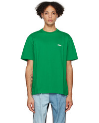 T-shirt girocollo lavorata a maglia verde di Ader Error