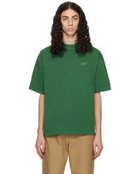 T-shirt girocollo lavorata a maglia verde di Axel Arigato
