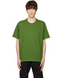 T-shirt girocollo lavorata a maglia verde di Bottega Veneta