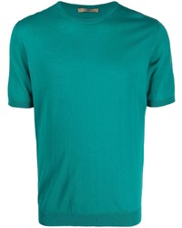 T-shirt girocollo lavorata a maglia verde di Nuur