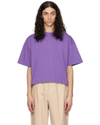 T-shirt girocollo lavorata a maglia viola chiaro di Meta Campania Collective